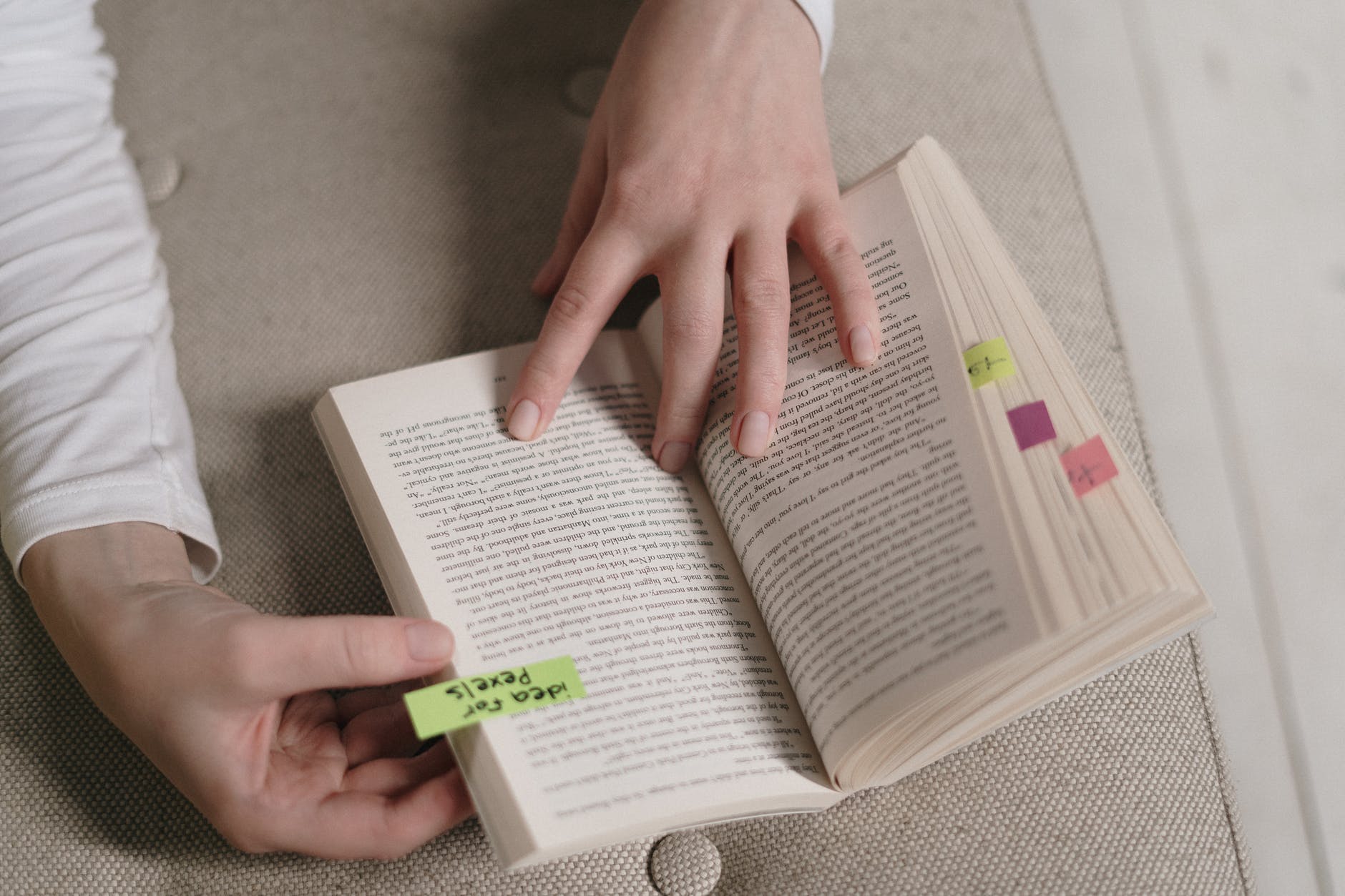 person holding a book