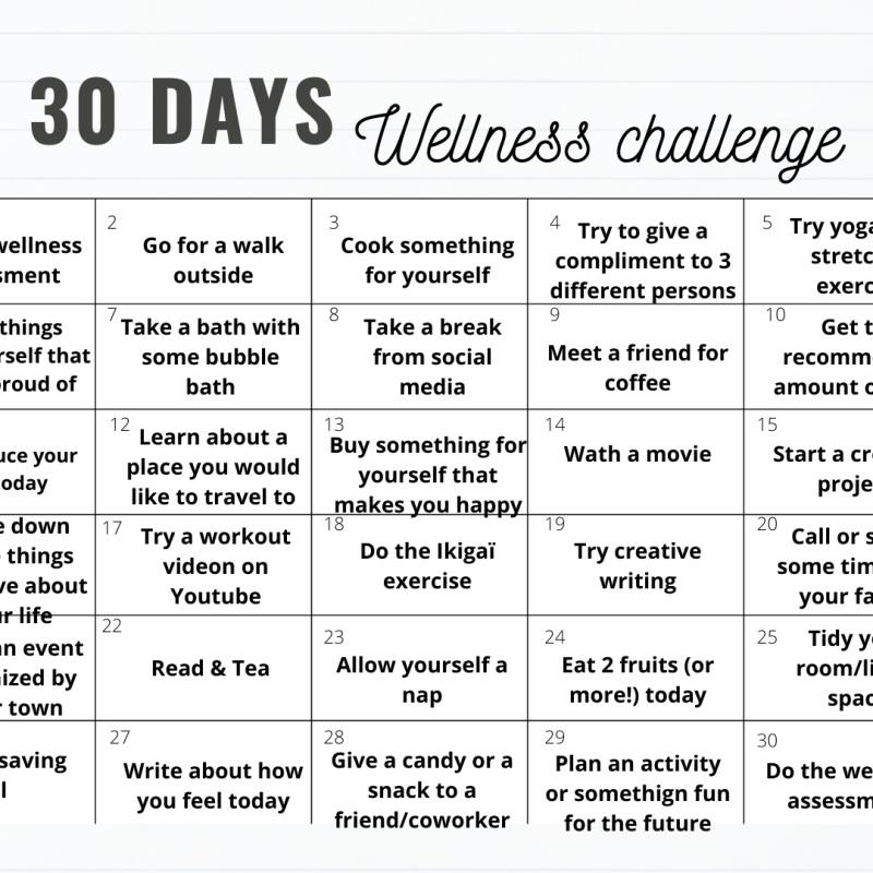 30-Days Wellness Challenge